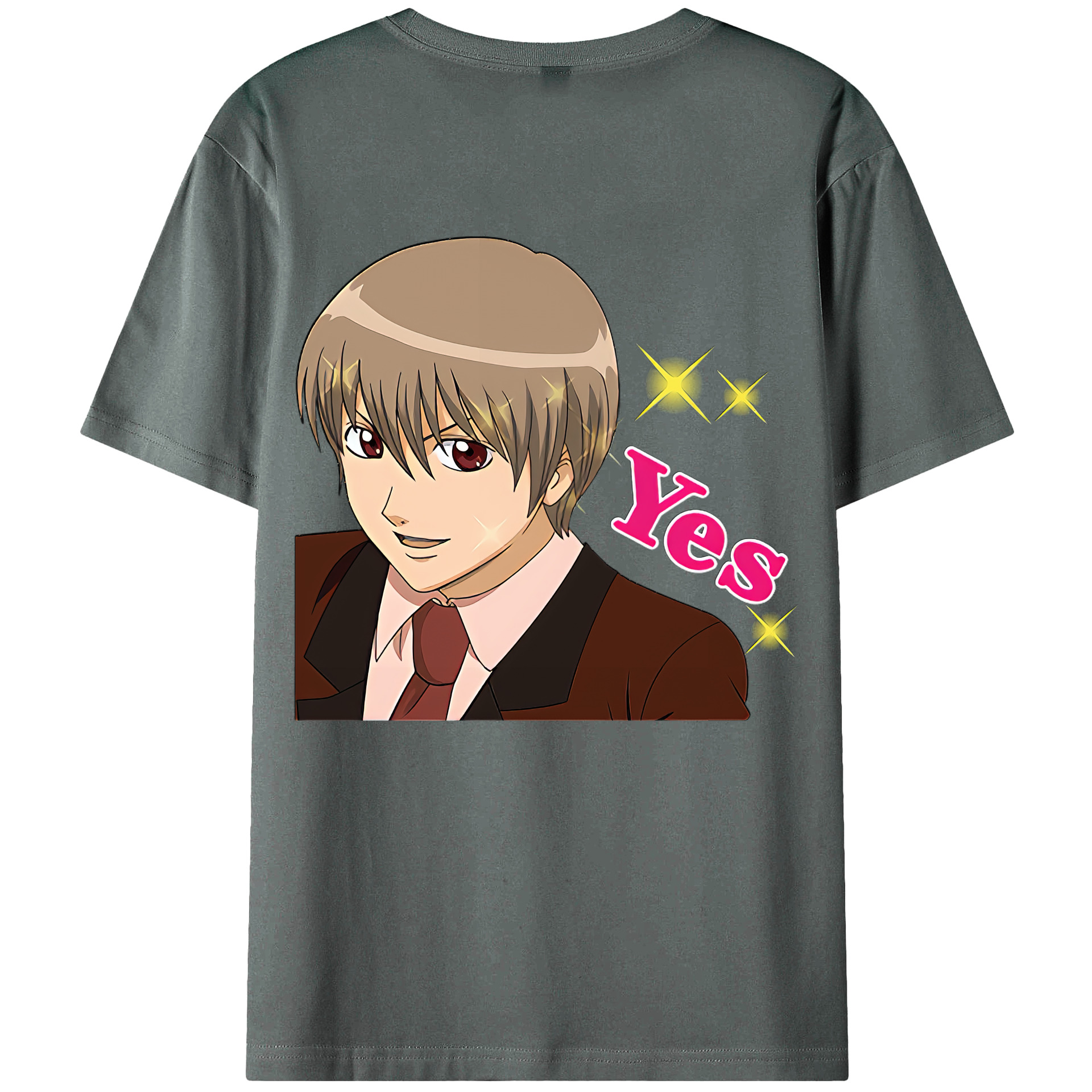 （画像用） ぎんたま 坂田銀時（さかたぎんとき） 神楽 志村新八（しむら しんぱち） GINTAMA Sakata Gintoki Kagura Shimura Shinpachi 綿100％半袖Tシャツ（背面プリント）
